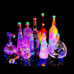 Multicolor Wine Bottle Diamond Cork Light